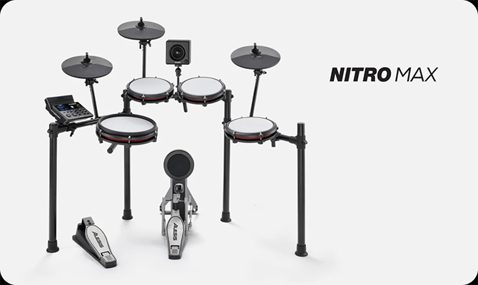 loa trong dien tu alesis nitro amp gan tren nitro max kit