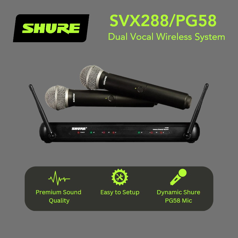 micro khong day shure blx288a pg58 bo 2-micro