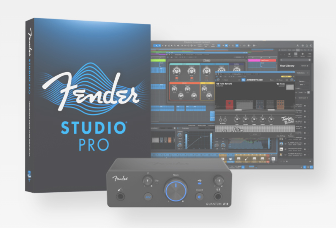 soundcard fender quantum lt2 chinh hang tang phan mem fender studio pro 6 thang