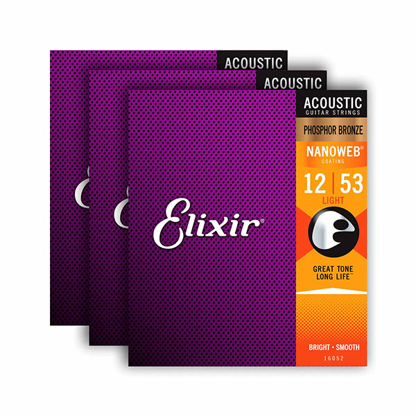 elixir 16545 pack 3 bo day guitar size 12