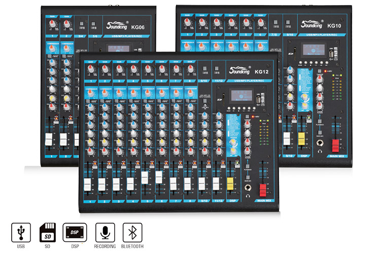mixer soundking kg12 thu am voi the nho