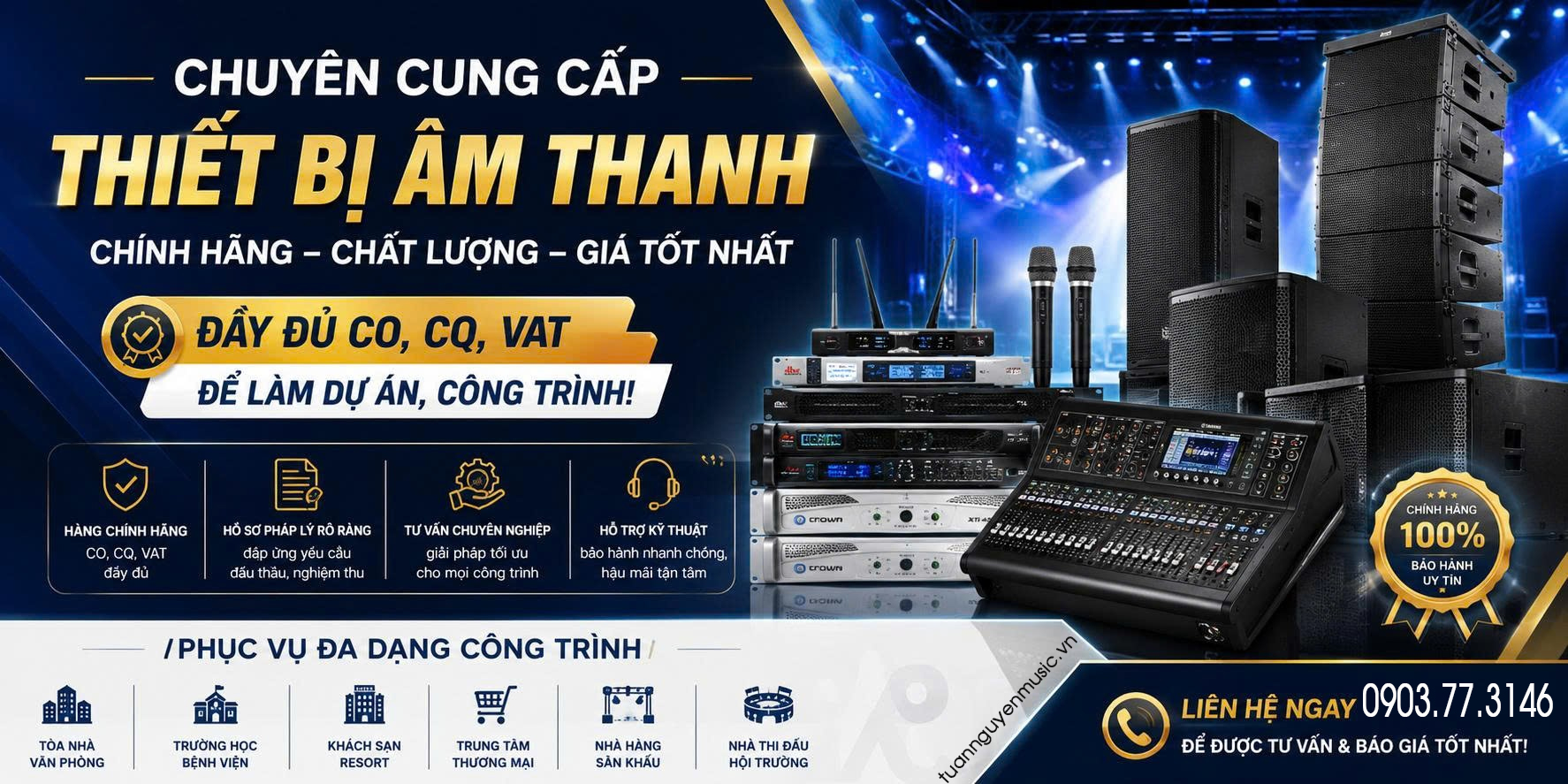 Chuyên cung cấp thiết bị âm thanh CO CQ chứng từ cho dự án, công trình