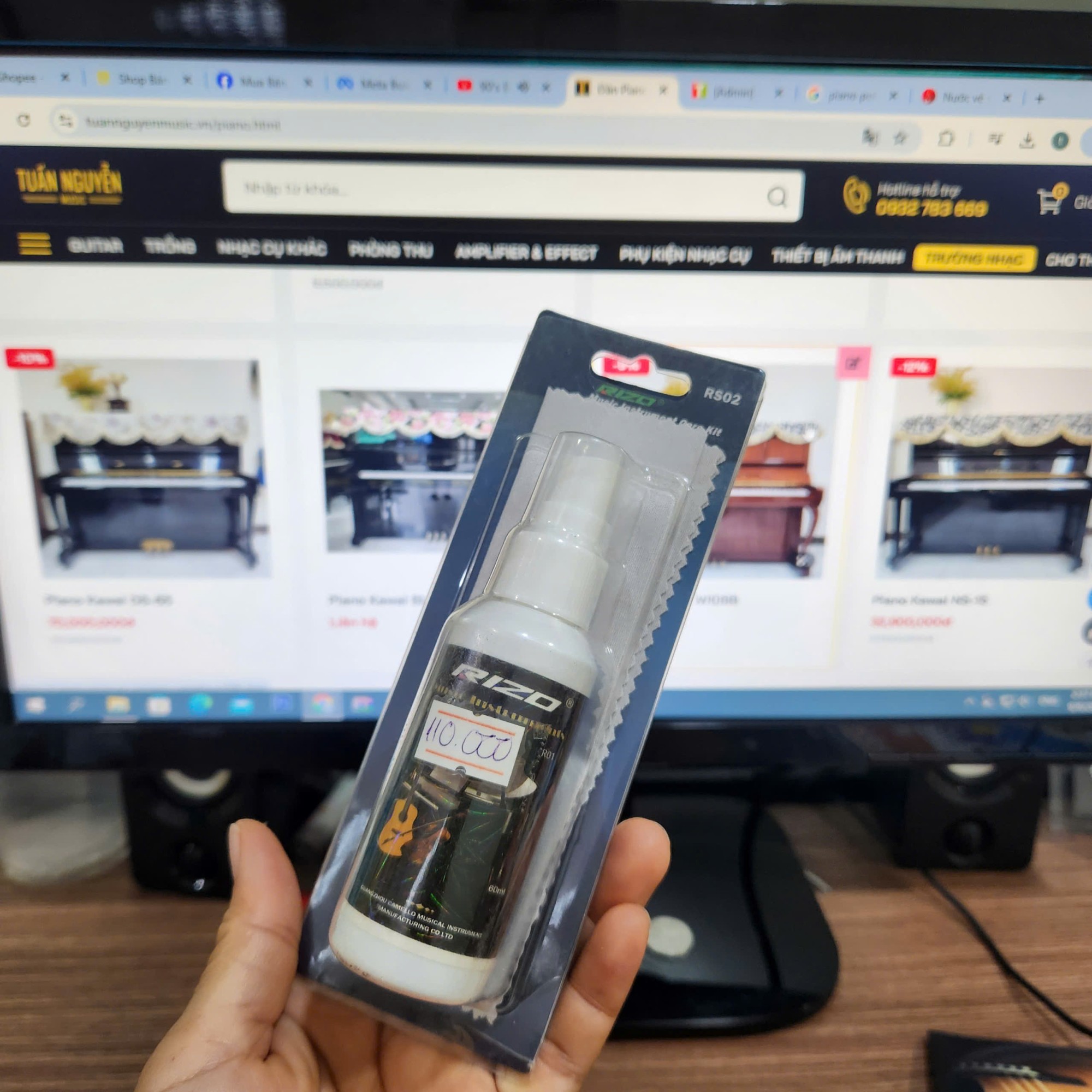 Dung dịch lau guitar, piano, chống rỉ sét Rizo RS02