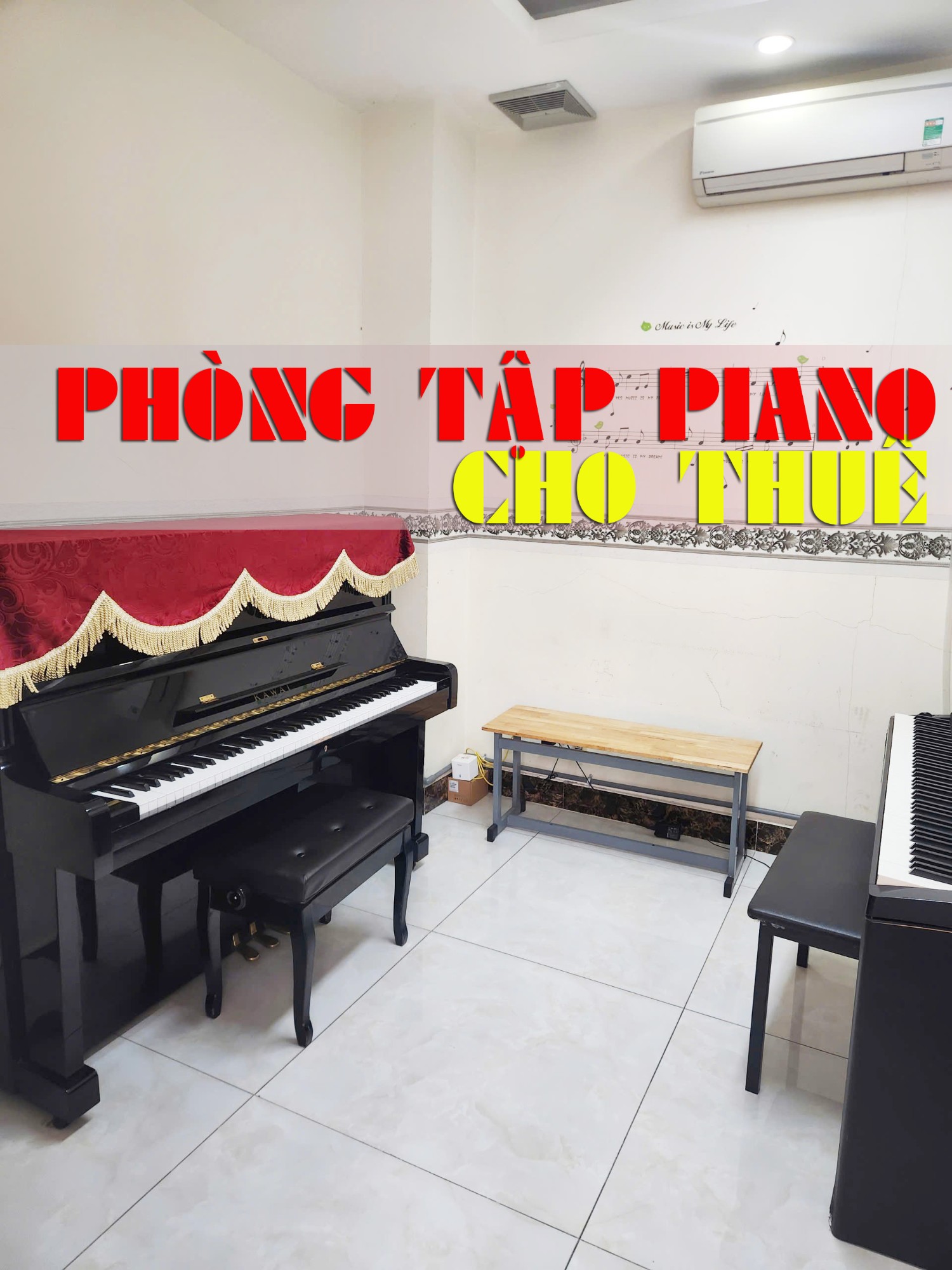 Cho thuê phòng tập piano tại Gò Vấp